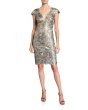 画像1: Tadashi Shoji タダシショージ   　 Cap-Sleeve Sequin Lace Dress (1)