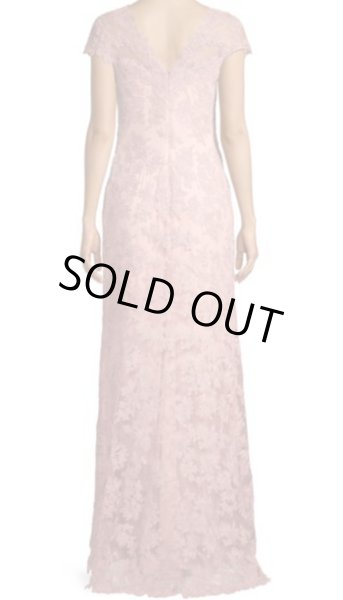 画像2: Tadashi Shoji  タダシショージ  Illusion Cap Sleeve Lace Gown ピンク系 (2)