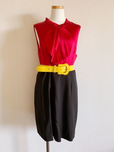 画像1: 即発！【ゴシップガール使用、ジェニーガース愛用】Alice + Olivia 　Jabot Belted Dress