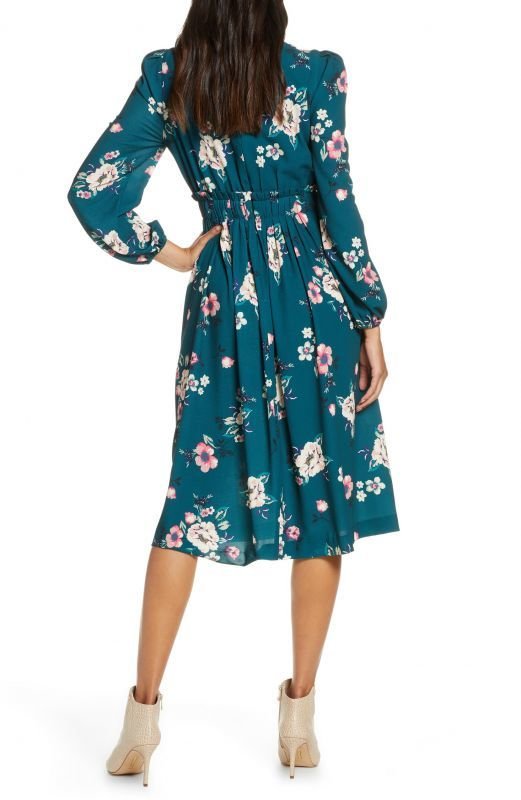 画像2: 【Kristen Welker 着用】Eliza J    Floral Print Long Sleeve Midi Dress (2)