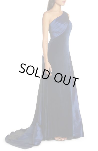 画像4: 【北川景子さん着用、エミー賞使用】Tadashi Shoji タダシショージ   ワンショルダータフタ Gown  ネイビー (4)