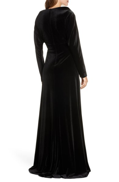 画像2: セール!Tadashi Shoji  タダシショージ ベルベットイブニングドレス ブラック (2)