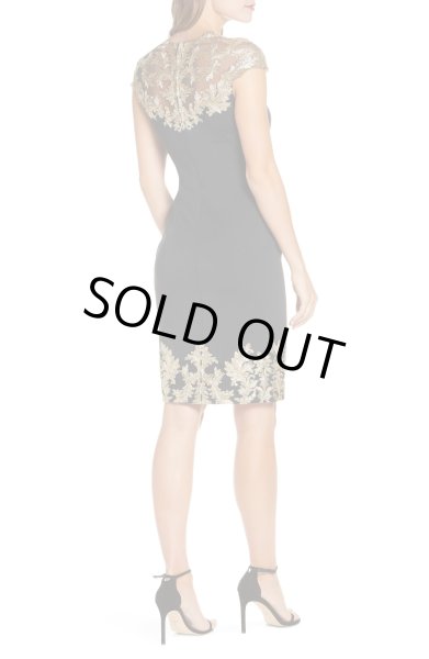 画像2: Tadashi Shoji タダシショージ Lace Velvet Cocktail Dress ブラック (2)