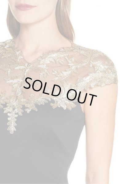 画像3: Tadashi Shoji タダシショージ Lace Velvet Cocktail Dress ブラック (3)