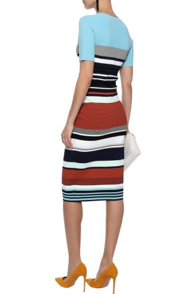 画像3: 【Wendy愛用】Diane von Furstenberg ダイアンフォンファステンバーグ ストライプストレッチニットドレス  (3)