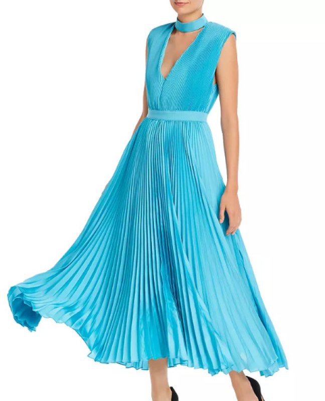 画像1: 【ニッキーヒルトン、Tamera Mowry着用】Alice + Olivia アリスアンドオリビア　Joleen Pleated Midi Dress  12117 (1)