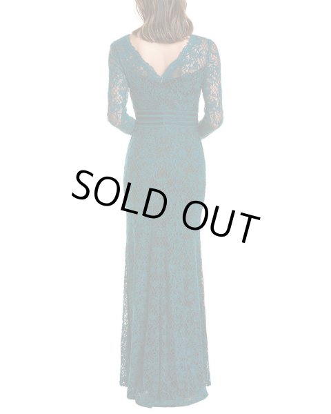 Tadashi Shoji タダシショージ レースロングドレス グリーン系 