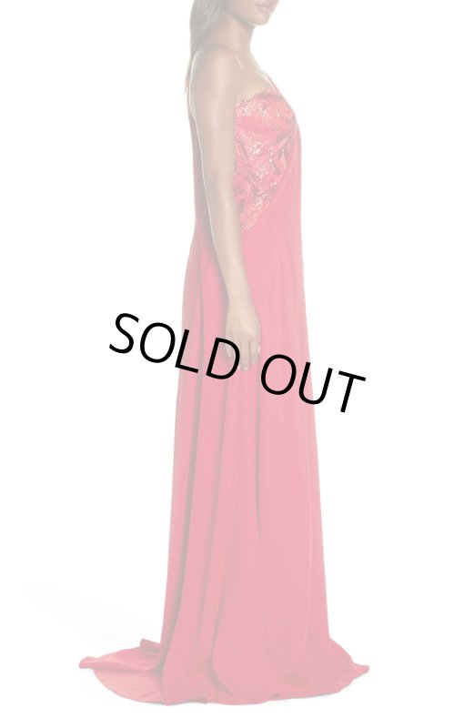 画像4: 【藤原紀香さん、高橋尚子さん着用】Tadashi Shoji   タダシショージ　ワンショルダースパンコールドレス　レッド系 (4)