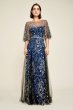 画像1: 【Christina Hendricks愛用】Tadashi Shoji タダシショージ　Neptune Metallic Embroidered Gown　ネイビー系 (1)