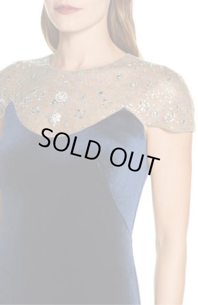 画像3: 【紅白歌合戦、桑子真帆アナ、小雪さん着用】Tadashi Shoji タダシショージ  IMELDA   Embellished Velvet Gown  ネイビー (3)