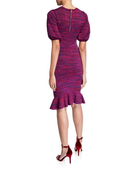 画像2: 【Ginger Zee着用】Milly ミリー Space Dye Puff-Sleeve Dress (2)