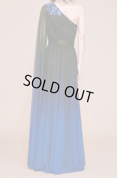 画像3: 限定セール！【橋本マナミさん、朝比奈彩さん着用】Tadashi Shoji タダシショージ  Boracay　ワンショルダーメッシュドレス　ブルー、ネイビー系 (3)