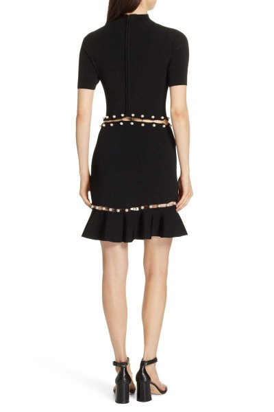 画像2: 【パリスヒルトン愛用、ドラマ使用】Alice + Olivia アリスアンドオリビア Evelyn Faux Pearl Fit&Flare Dress (2)