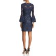 画像2: 1点のみ即発！Tadashi Shoji タダシショージ   Sequined Embroidered Cocktail Dress　ネイビー系 (2)