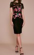 画像1: Tadashi Shoji  タダシショージ SEDA　花柄刺繍ドレス　ブラック、ピンク系  42201 (1)
