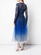 画像2: セール！【吉岡里帆さんご着用】Tadashi Shoji タダシショージ   Twyla Ruffled Tulle Tea-Length Dress　ブルー、ネイビー系 (2)