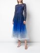 画像1: セール！【吉岡里帆さんご着用】Tadashi Shoji タダシショージ   Twyla Ruffled Tulle Tea-Length Dress　ブルー、ネイビー系 (1)