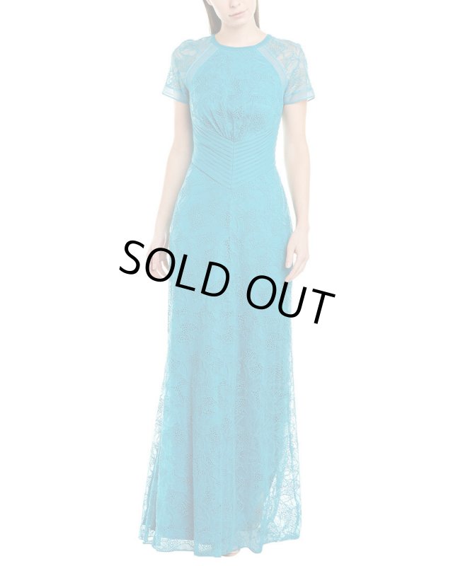 画像1: Tadashi Shoji タダシショージ ブルーレースロングドレス  ブルー系 (1)