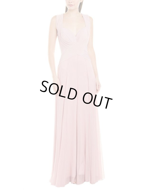 画像1: Tadashi Shoji タダシショージ   ジャージーピンタックドレス　ピンク系 (1)