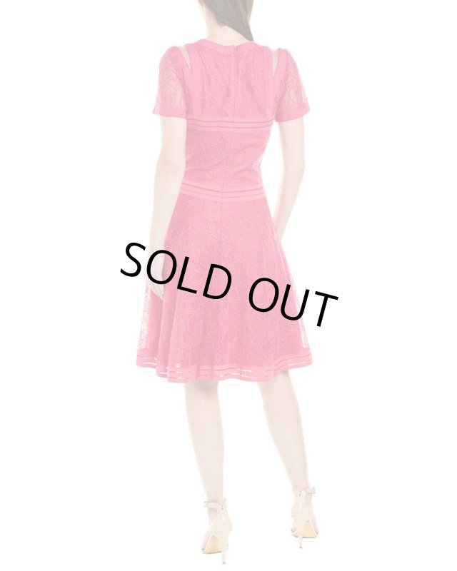 画像2: Tadashi Shoji タダシショージ パーティードレス　Aラインレースドレス  ピンク系 (2)