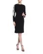 画像1: Tadashi Shoji タダシショージ   Long-Sleeve Crepe Dress ブラック (1)