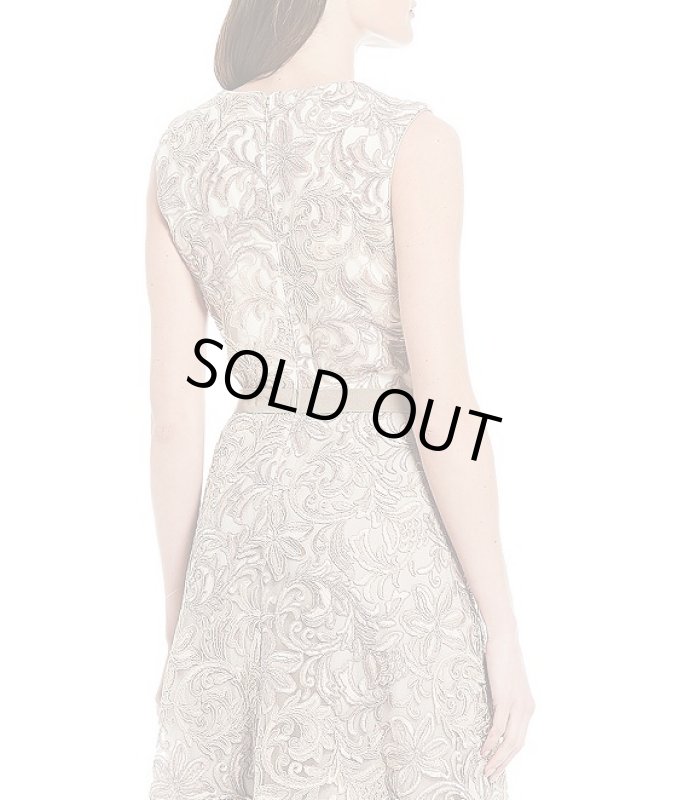 画像3: セール！【徳島えりかさん着用】Tadashi Shoji  タダシショージ　Stroker Metallic A-Line Dress ベージュ系 (3)