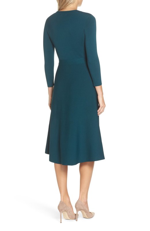 画像2: 【ドラマ使用】Eliza J    Fit & Flare Sweater Dress　グリーン系  11306 (2)