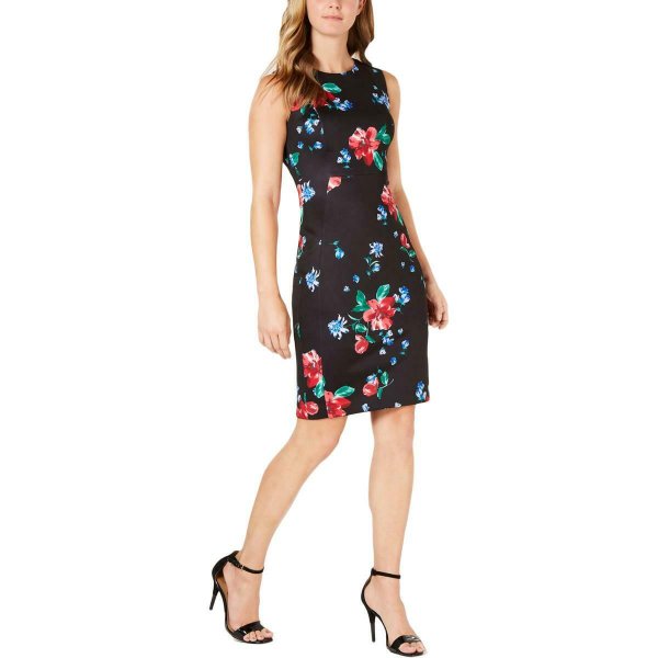 画像1: 【ドラマ使用】Calvin Klein カルバンクライン 　Floral Scuba Cocktail Sheath Dress  (1)