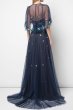 画像2:  Marchesa Notte マルケッサノッテ　ケープレット付きチュールロングドレス　ネイビー系 (2)