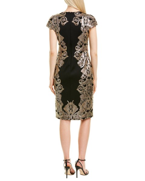 画像2: Tadashi Shoji  タダシショージ  サイド刺繍ドレス ブラック (2)