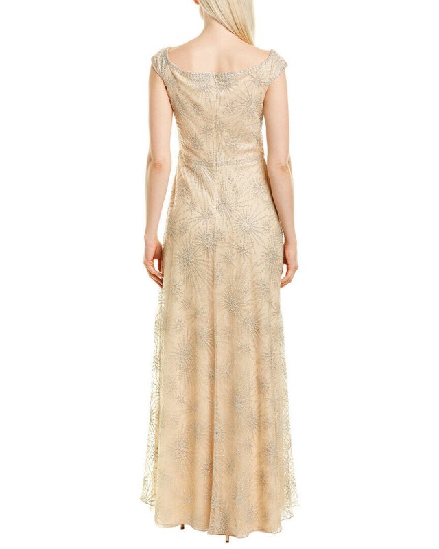 画像3: 【松島花さん、大石絵理さん着用】Tadashi Shoji タダシショージ　Embroidered Gown　ベージュ系 (3)