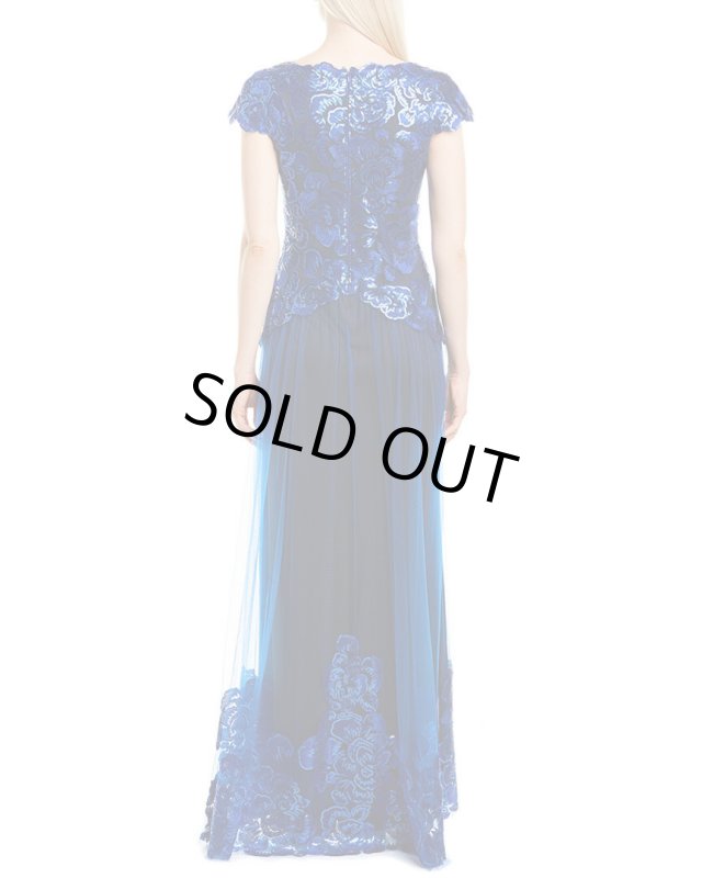 画像2: 限定セール！Tadashi Shoji タダシショージ   スパンコールイブニングドレス　ブルー系 (2)