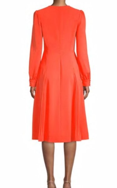 画像2: 【セレブ多数愛用】Tory Burch トリーバーチ Long-Sleeve Crepe Flare Dress (2)