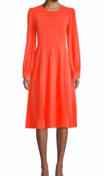 画像1: 【セレブ多数愛用】Tory Burch トリーバーチ　Long-Sleeve Crepe Flare Dress (1)