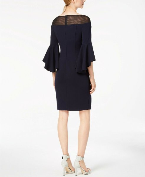 画像2: Calvin Klein カルバンクライン  ベルスリーブドレス (2)