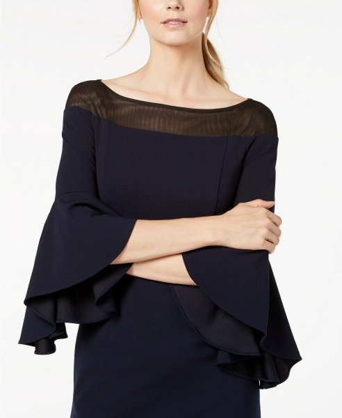 画像3: Calvin Klein カルバンクライン  ベルスリーブドレス (3)