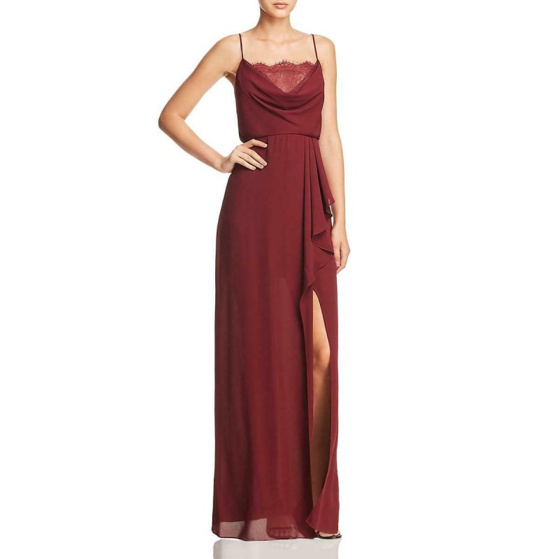 画像1: BCBGMAXAZRIA  　Sleeveless Faux-Wrap Evening Dress  09251 (1)