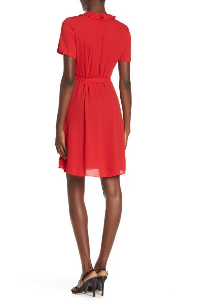 画像2: Diane von Furstenberg ダイアンフォンファステンバーグ SAVILLA ラップドレス レッド (2)