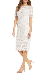 Tadashi Shoji BOBEK レースドレス ブルー｜永島優美さん着用