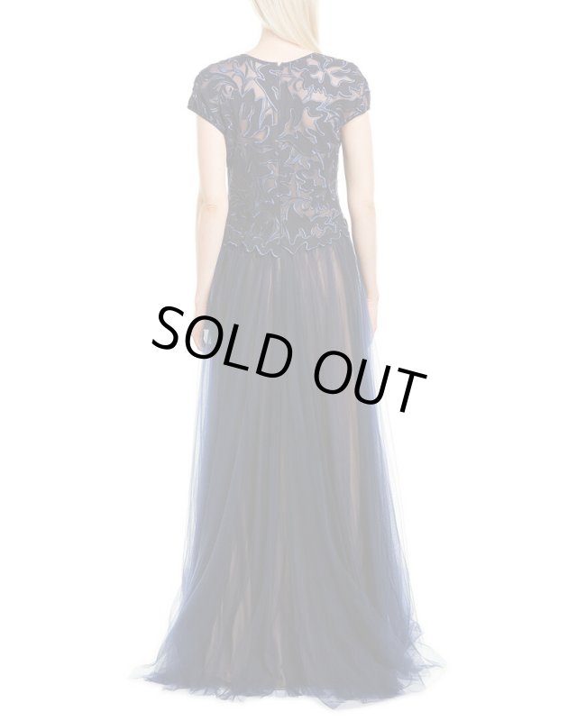 画像2: Tadashi Shoji  タダシショージ  レーストップチュールドレス　ネイビー　 (2)