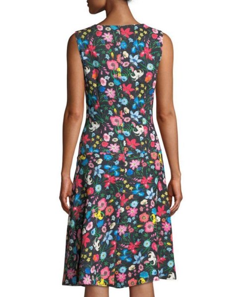 画像2: Elie Tahari エリータハリ Jila 花柄Aラインドレス (2)
