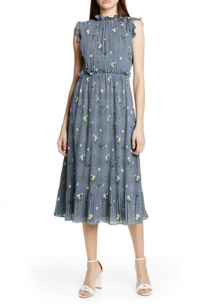 画像1: Ted Baker テッドベイカー   Toppaz Oracle Pleated Midi Dress (1)