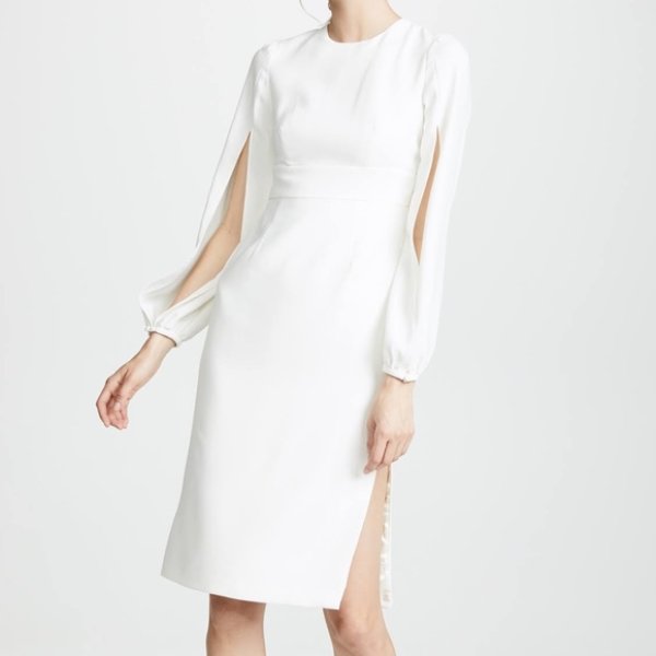 画像3: JILL JILL STUART ジルスチュアート  Balloon Sleeve Side Slit Midi Dress  22502 (3)