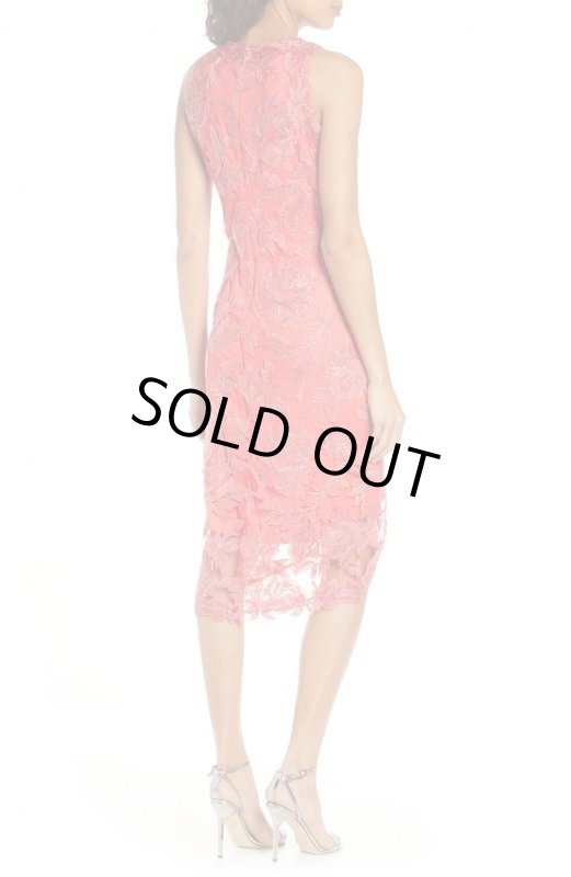 画像2: Tadashi Shoji  タダシショージ Sleeveless Hi-Lo Lace Dress  レッド、ピンク系 (2)