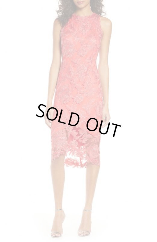 画像1: Tadashi Shoji  タダシショージ Sleeveless Hi-Lo Lace Dress  レッド、ピンク系 (1)