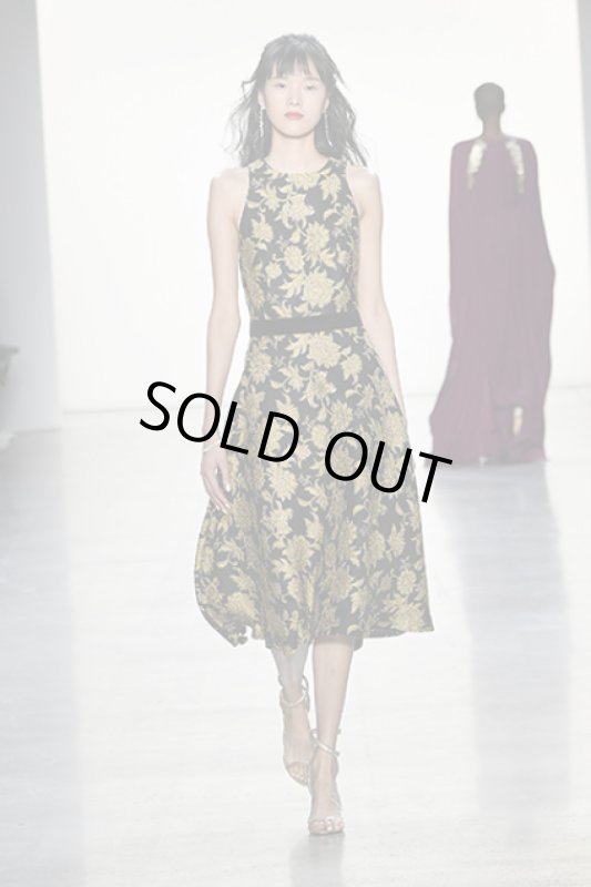 画像1: セール！Tadashi Shoji  タダシショージ　Preecha Jacquard Dress　ゴールド、ブラック系 (1)