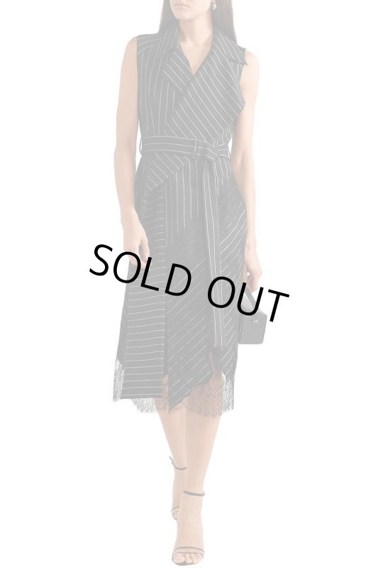 画像1: Jason Wu ジェイソンウー　ベルト付きピンストライプラップドレス (1)