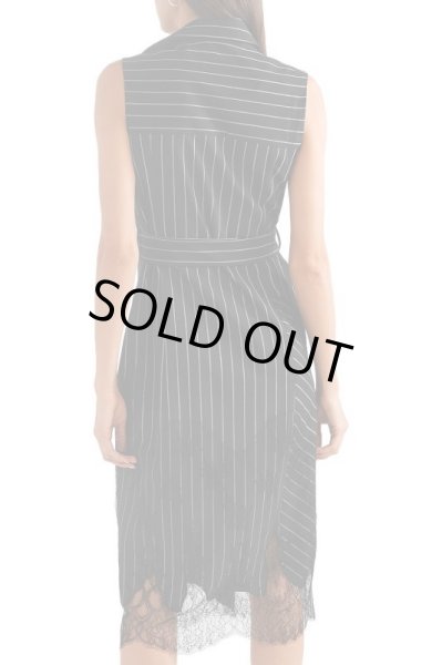 画像2: Jason Wu ジェイソンウー ベルト付きピンストライプラップドレス (2)