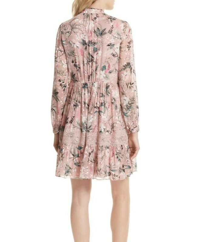 画像2: 【ドラマ使用、芳根京子さん着用】KATE SPADE New York   ケイトスペード　ボタニカル柄シフォンドレス (2)