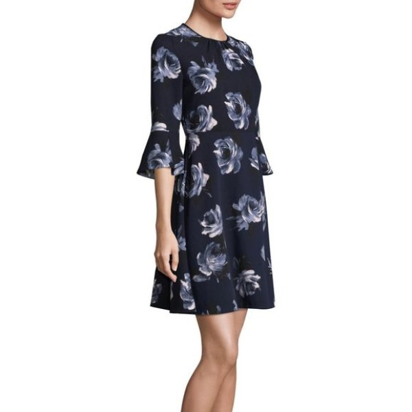 画像1: KATE SPADE New York   ケイトスペード　Night Rose Crepe Dress  (1)